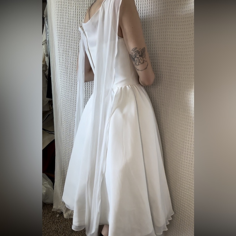 White Vintage Style Fit and Flare Dress